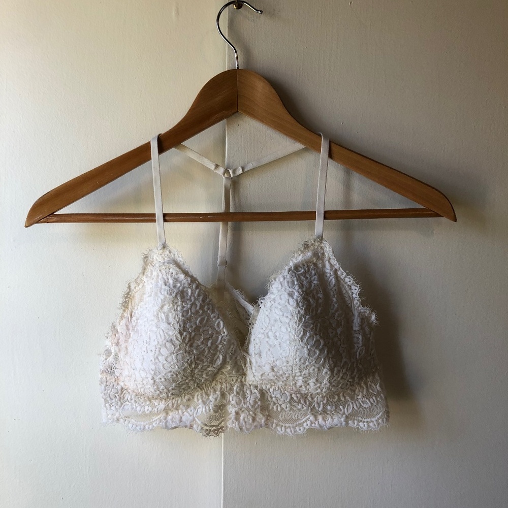 Aerie Lace Bralette Womens Large Cream